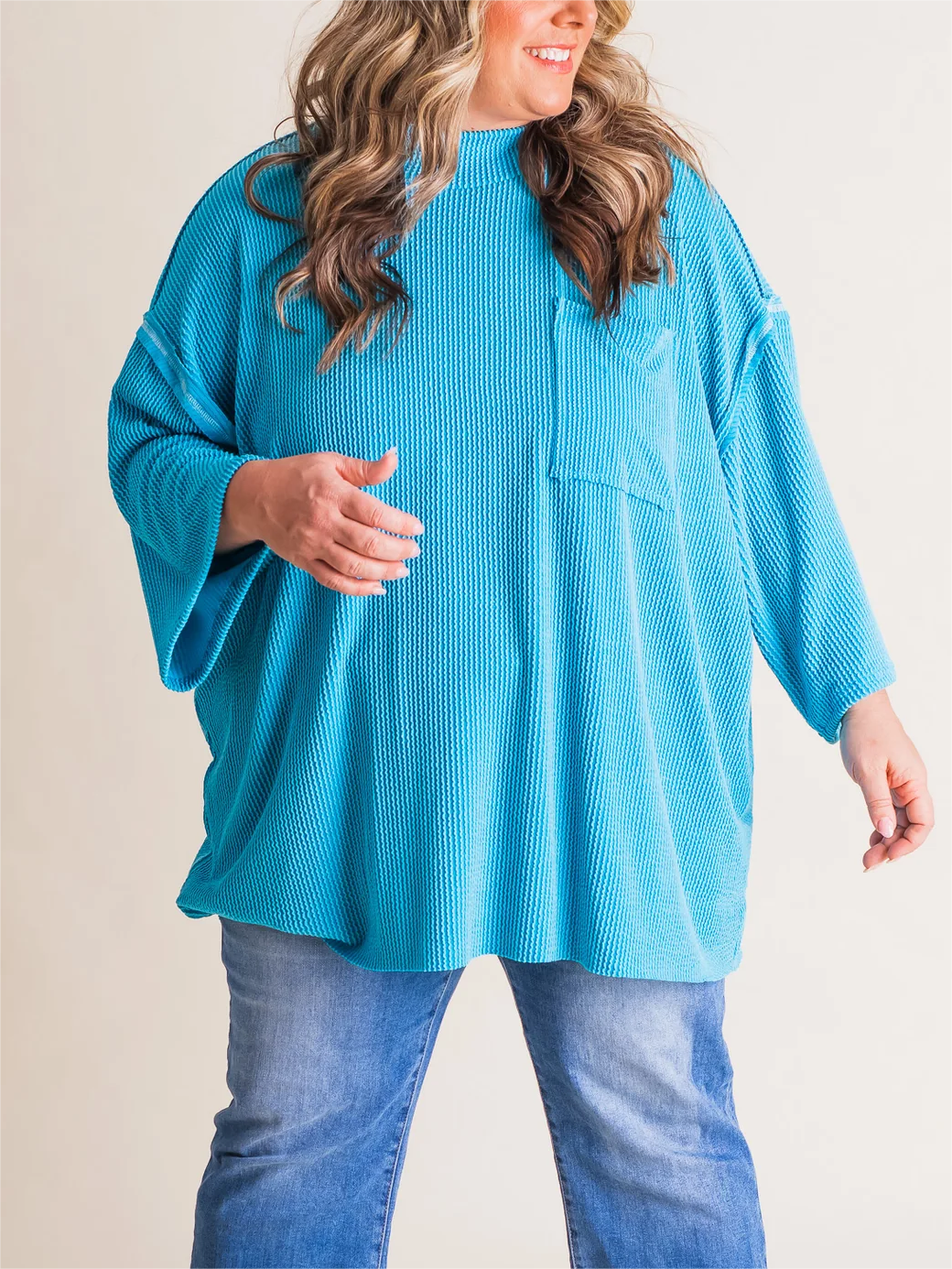 Oversize High Neck Urban Ribbed Tunic (Buy 2 Free Shipping)