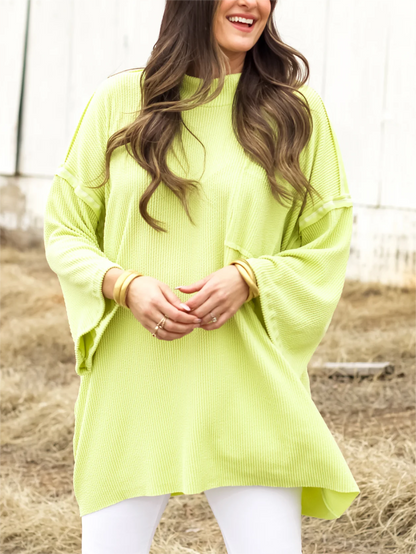 Oversize High Neck Urban Ribbed Tunic (Buy 2 Free Shipping)