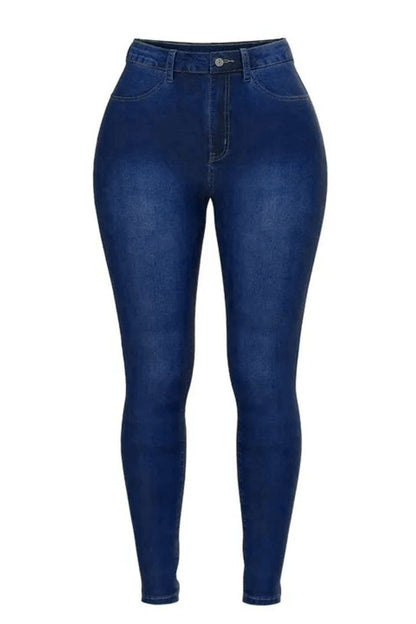 Elastic High Rise Skinny Jeans
