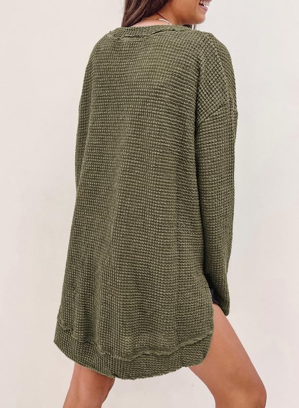 Women's Oversized Waffle Knit Top (Buy 2 Free Shipping)