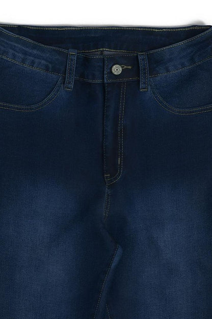 Elastic High Rise Skinny Jeans