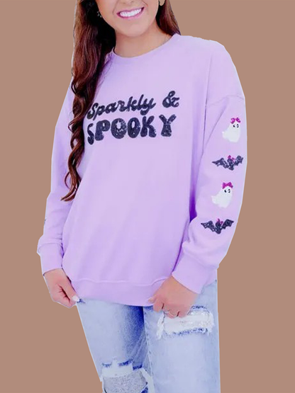 Women's Sparkly & Spooky Sequin Sweatshirt (Buy 2 Free Shipping)