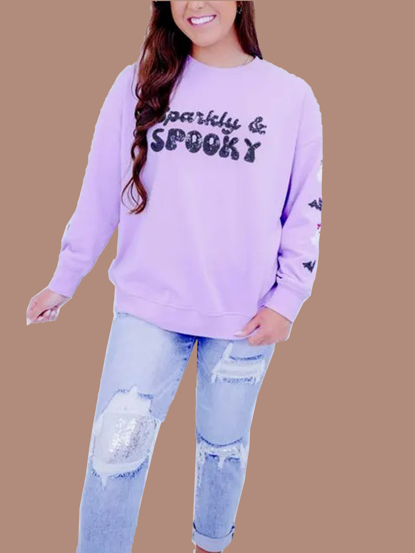 Women's Sparkly & Spooky Sequin Sweatshirt (Buy 2 Free Shipping)