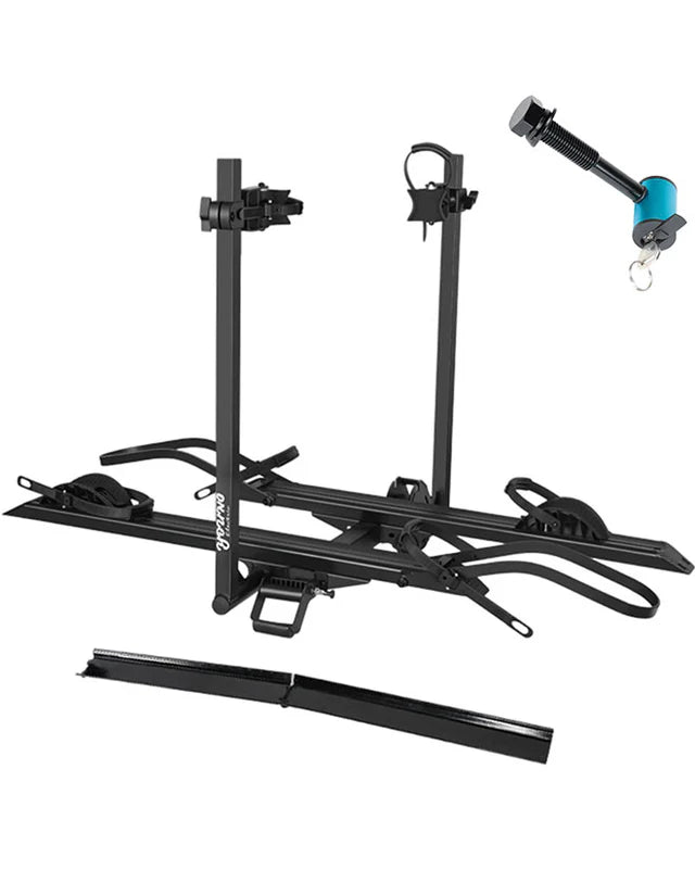 2-Bike Hitch E-Bike Rack with Ramp, Easy Fold and Tilt