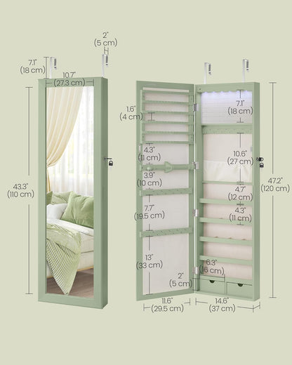 2026 LED Jewelry Cabinet Wall or Door Mounted