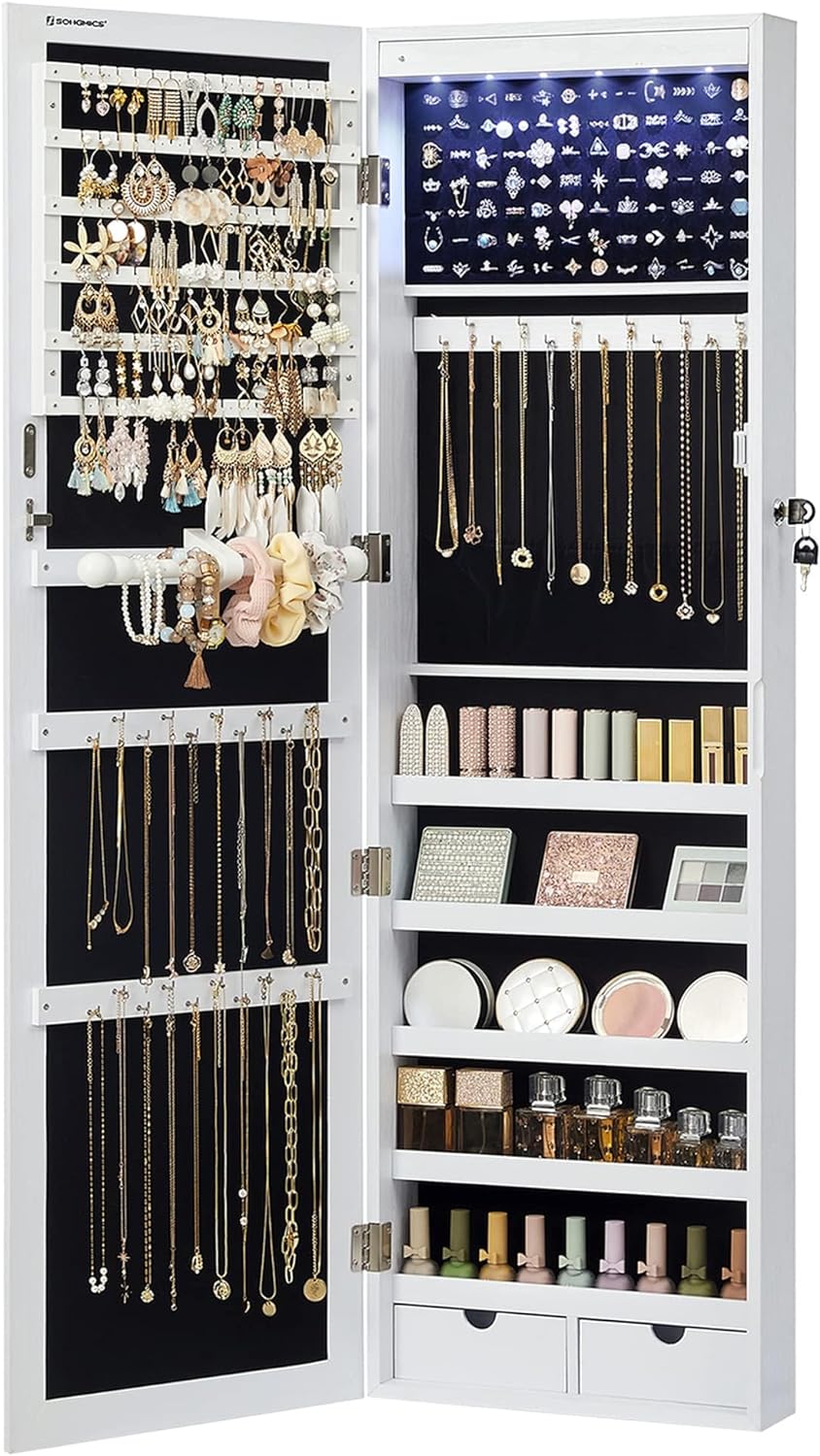 2026 LED Jewelry Cabinet Wall or Door Mounted
