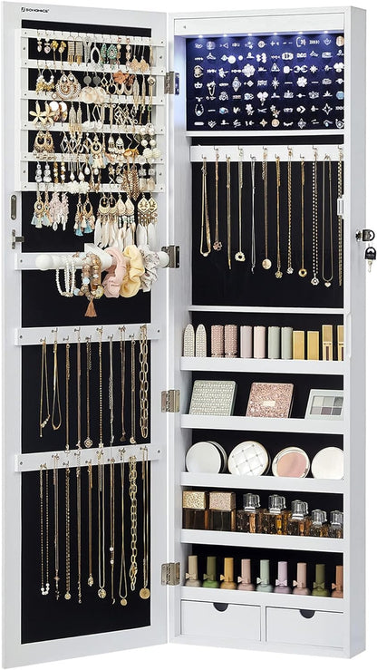 2026 LED Jewelry Cabinet Wall or Door Mounted