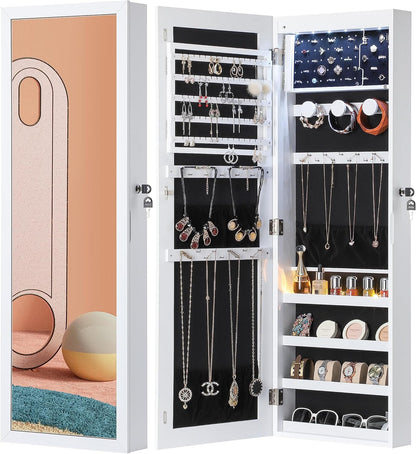 2026 LED Jewelry Cabinet Wall or Door Mounted