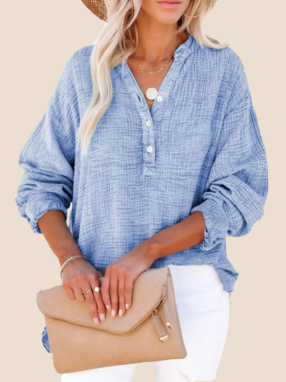 Women's Casual V-Neck Gauze Blouse (Buy 2 Free Shipping)