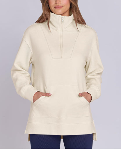 Women's Quarter Zip Oversized Knit Pullover (Buy 2 Free Shipping)