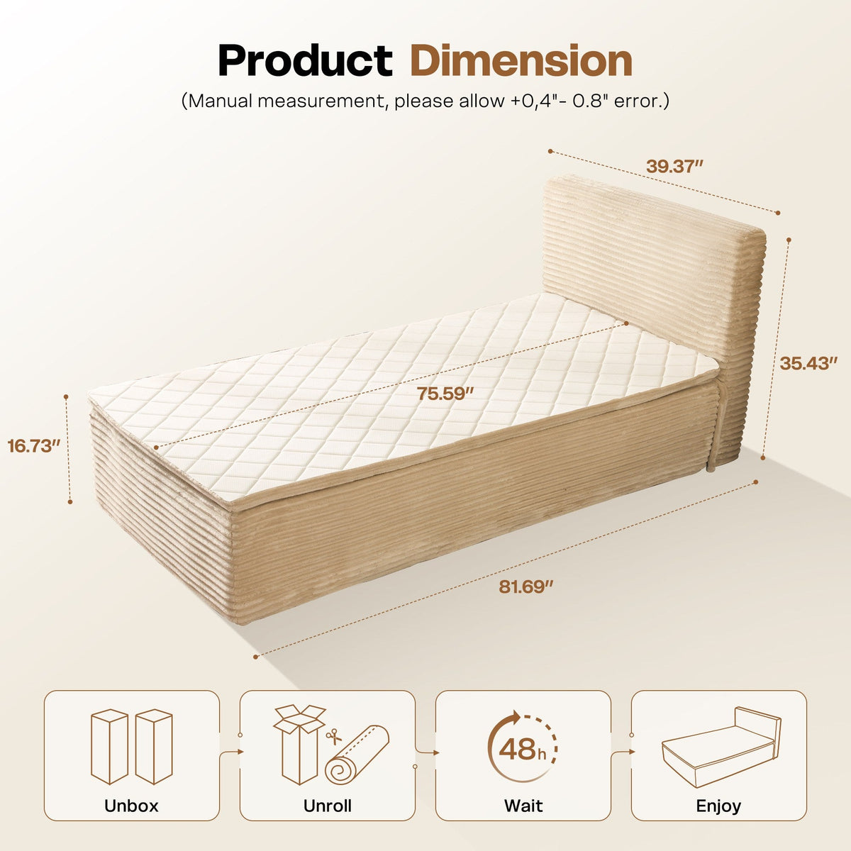 🔥Today's Only $34.99🎁Soft Boneless Sofa Bed