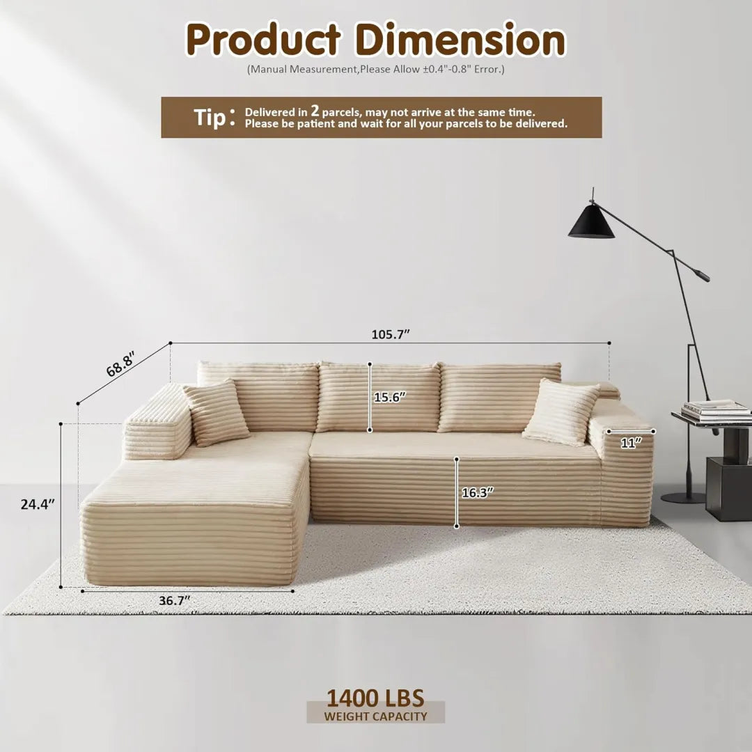 🔥Today's $34.99🎁Minimalist L-Shape Couch