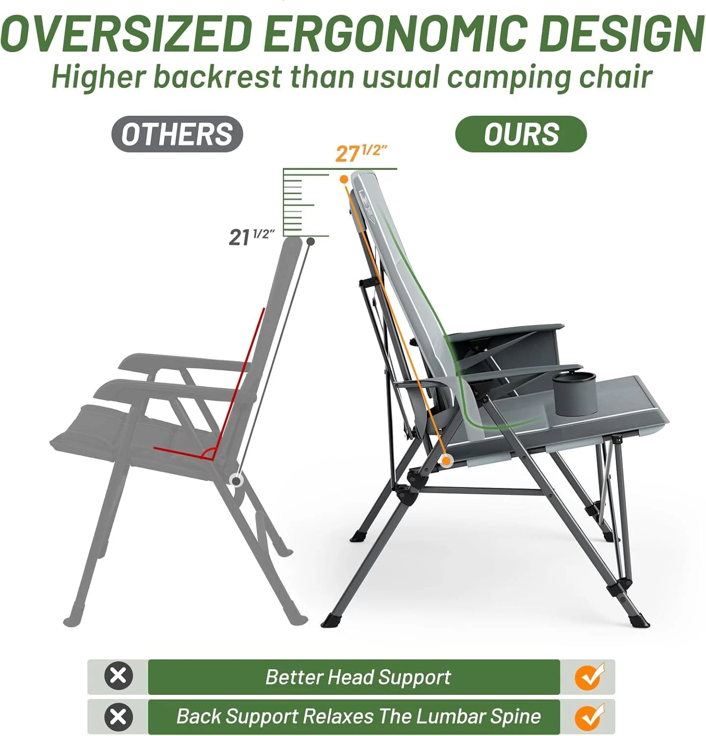 💥Oversized Folding Camping Chair